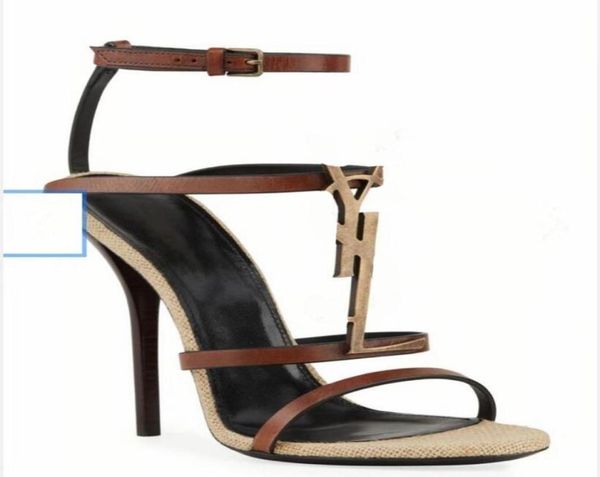 

women designer sandals cassandra wedge espadrilles black logo in leather 105 cm high heels with adjustable buckle wedding dress l3078962