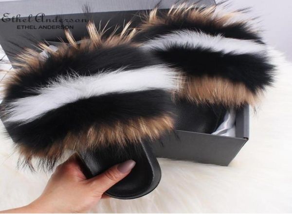 

designerens summer slides flip flops popular fluffy fur sandals beach woman shoes slipper 5693757379, Black