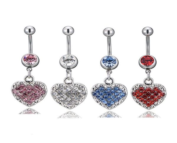 

d0877 heart belly navel button ring mix colors01234565129329, Silver