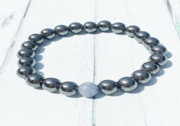 

mg0443 new design mens hematite bracelet blue aventurine yoga energy bracelet natural hematite powerful yogi balance bracelet6466213, Black