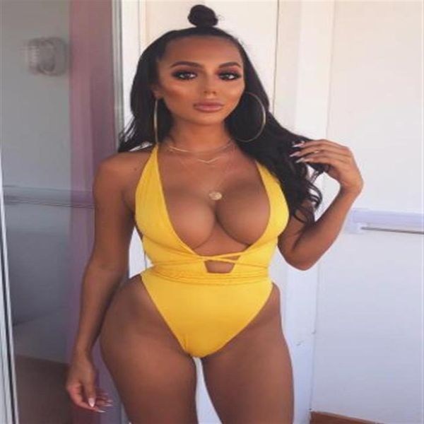 

womens split print bikini one piece swimwear woven bandage sports high waist one piece bikinis set beach yakuda wear231q
