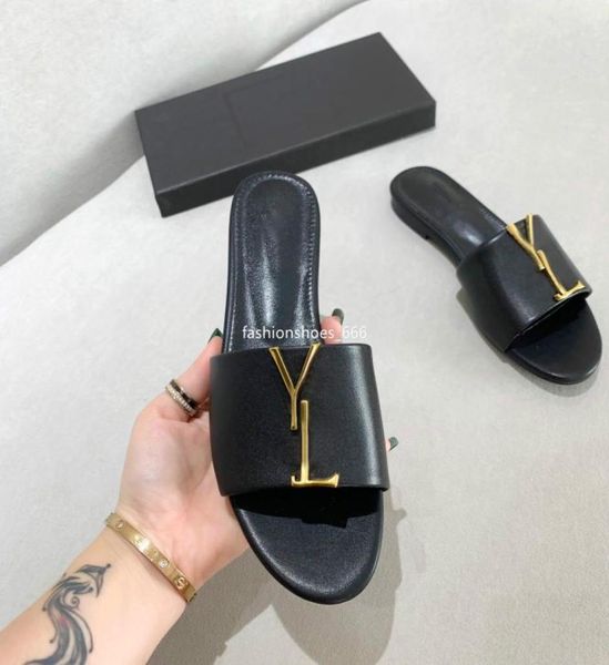 

2023 luxuries designer men039s women039s slippers sandals shoes slide summer fashion wide flat flip flops with box size 3545820858, Black