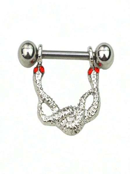 

d0662 double red colors nipple ring012345678910113489580, Silver