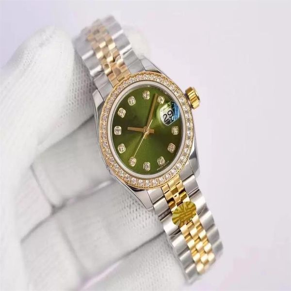 

aaa automatic mechanical watch high-end quality 26mm fashion gold ladies dress diamond sapphire bezel datejust watches women 271w, Slivery;brown