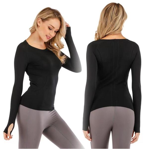 

yoga tshirt designer sports women039s tightfitting longsleeved quickdrying yoga suit running training tshirt fitnes1113751