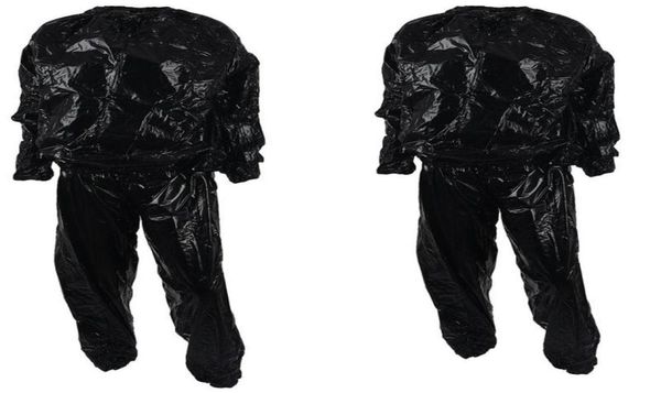 

elos2 pcs heavy duty fitness weight loss sweat sauna suit exercise gym antirip black xl 4xl2656626