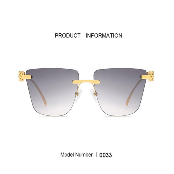 

new leopard head women sunglasses butterfly shaped frame sunshade rimless fashion decorative glasses ladies prescript302a, White;black