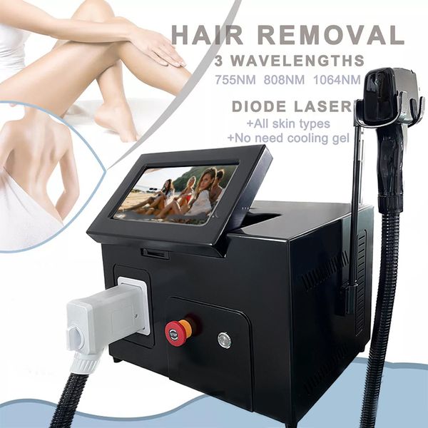 

diode laser 755nm 808nm 1064nm hair removal beauty machine price, Black