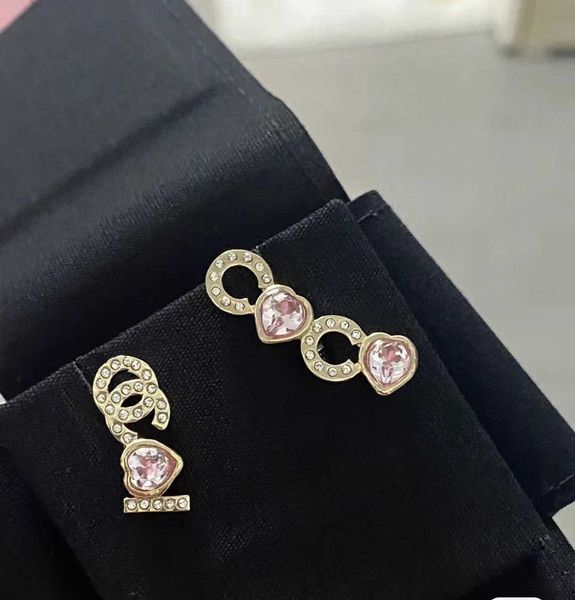 

designer earrings channel luxury fashion s925 silver needle french light luxury women ins small fragrance design asymmetric fashion earrings, Golden