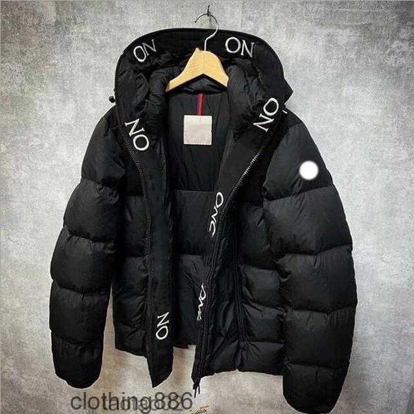 

men's designer jacket zipper embroidery winter women's parka overcoat fashion outdoor windbreaker couple thickening letters printe, Black