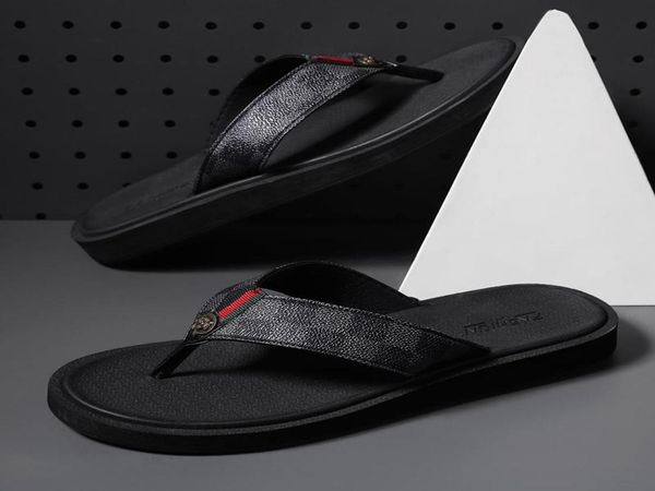 

luxury brand designer rubber slides sandals floral brocade men slipper flat bottoms flip flops mens black brown grey striped beach6385999