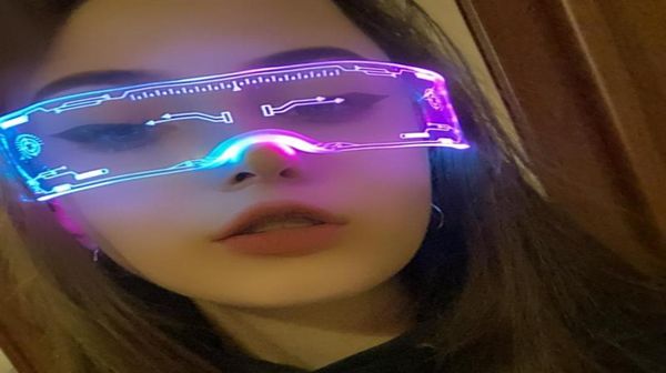

glasses el wire neon party luminous led light up rave costume decor dj halloween decoration sunglasses9840467, White;black