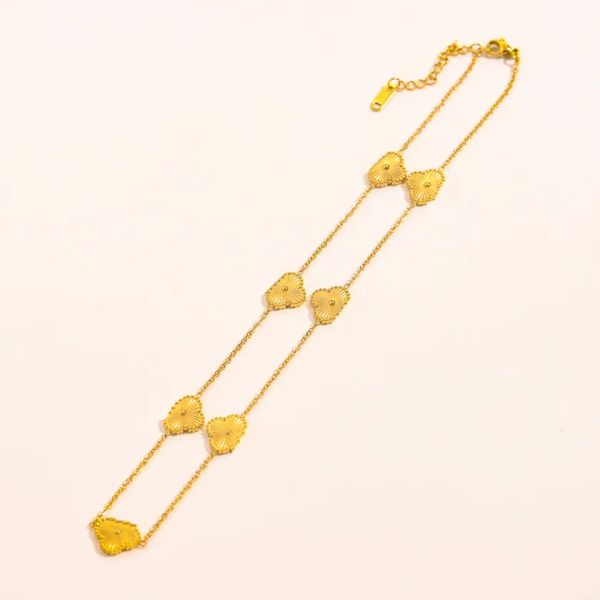 

fashion luxury four leaf clover necklace designer jewelry pendant necklaces 18k gold plated flower necklace link womens no box, Silver