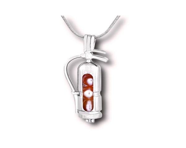 

18kgp fire extinguisher locket cage pendant finding can hold pearl gem beads bracelet charm pendant necklace fitting9289761, Silver