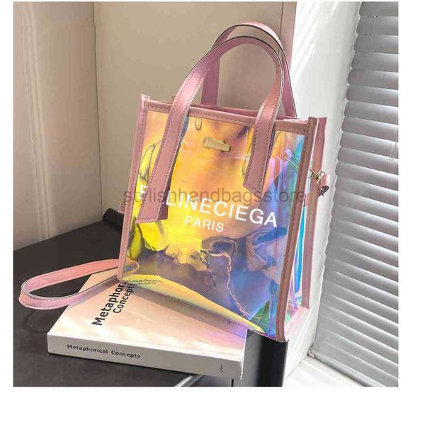 

totes pvc clear shopping bag neon color handbag luxury brand designer tote bags women messenger shoulder bags stylishhandbagsstore20