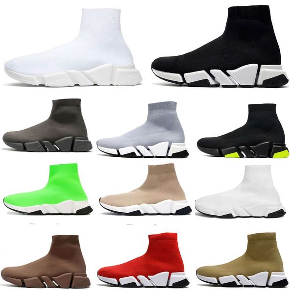 

2023 speeds 2.0 1.0 v2 shoes platform sneaker men women designer tripler paris socks boots black white blue light sliver ruby graffiti vinta
