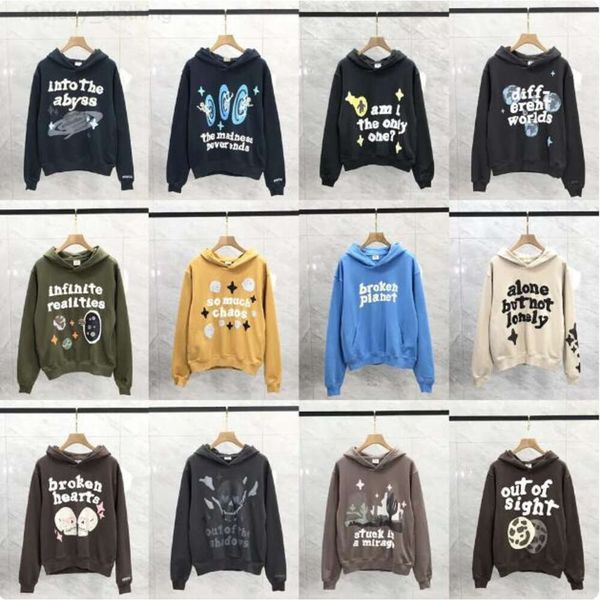 

2023aw foam printing men's women's hoodie vintage casual oversized 1 high quality, Black;brown