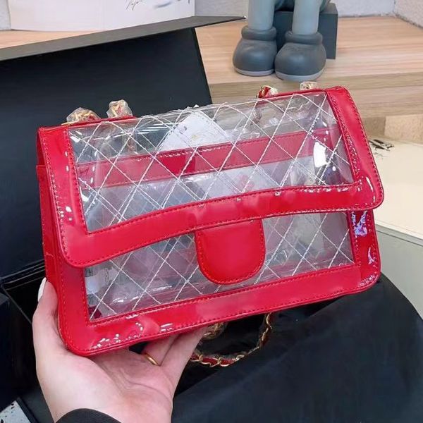 

designer-shoulder bags classic flap transparent bags crossbody shoulder cosmetic handbags jelly bag 25cm a4