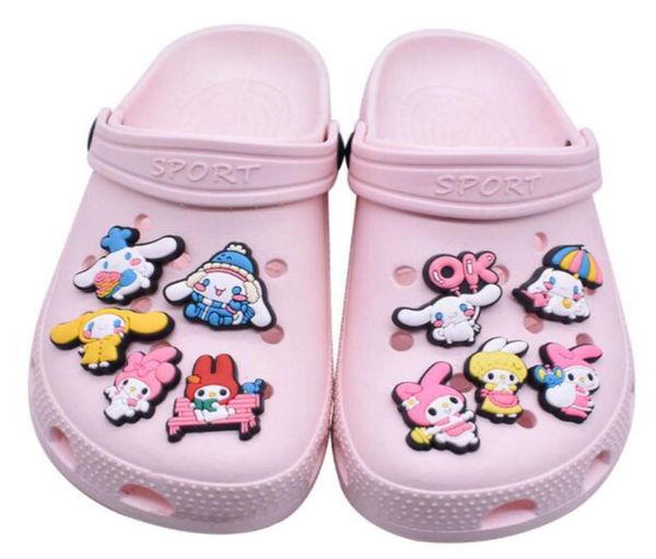 

cute cartoon bunny charms shoe decoration fashion accessories bracelet wristband part resuable charm buckle2742785, White;pink