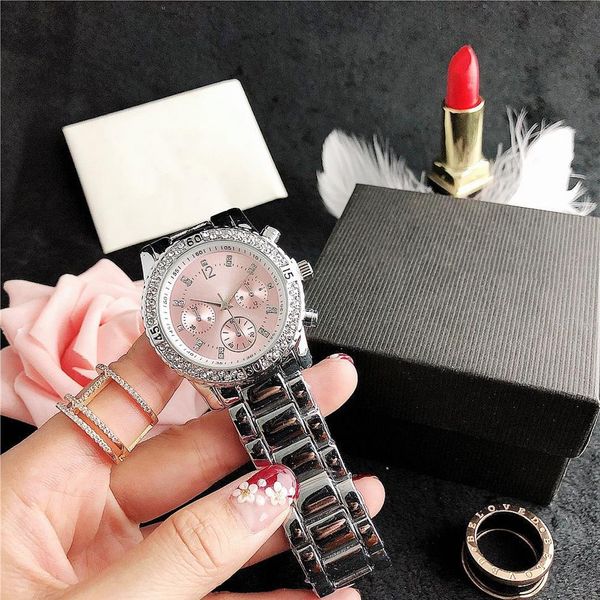 

luxury designer ladies gold watch women watches 38mm fashion dress datejust diamond 6 color dial stainless steel strap quartz move245d, Slivery;golden