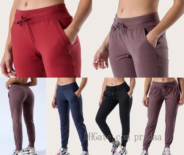 

womens yoga fabric naked-feel workout sport joggers pants women waist drawstring fitness running sweat pant with two side pocke250z2219108