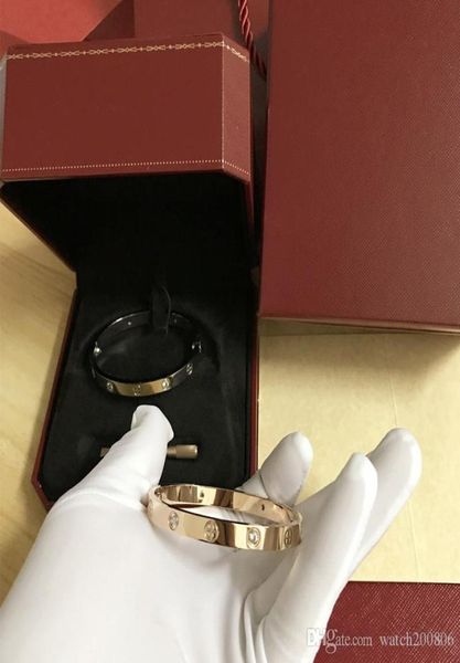 

love bracelets with screwdriver 316l stainless steel screws never lose love bracelets love bangle with highgrade original box6954700, Black