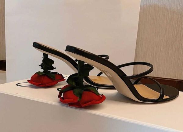 

dress shoes 8cm luxury designer shoes chic point fashion rose heels women sandals 2022 summer novedad slippers party wedding femal9982996, Black