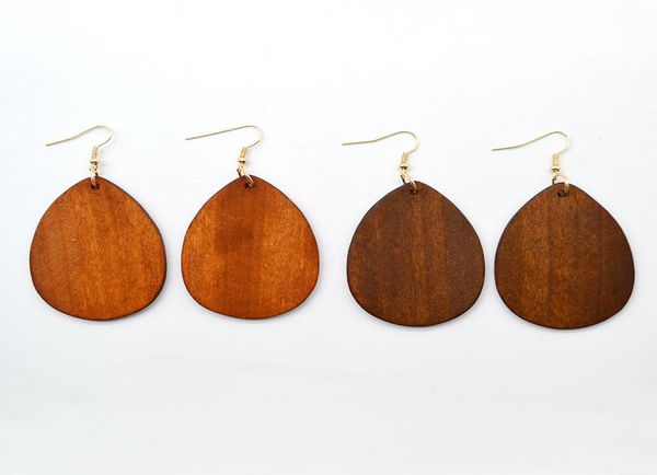 

6 colors new classic wood earrings brown wood teardrop earrings jewelry fashion big statement earrings whole6169824, Silver