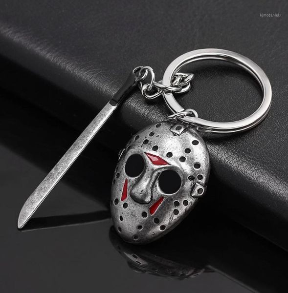 

keychains whole 10 pcs horror movie friday the 13th keychain jason mask knife cosplay key chain for women men punk jewelry coo5855410, Silver
