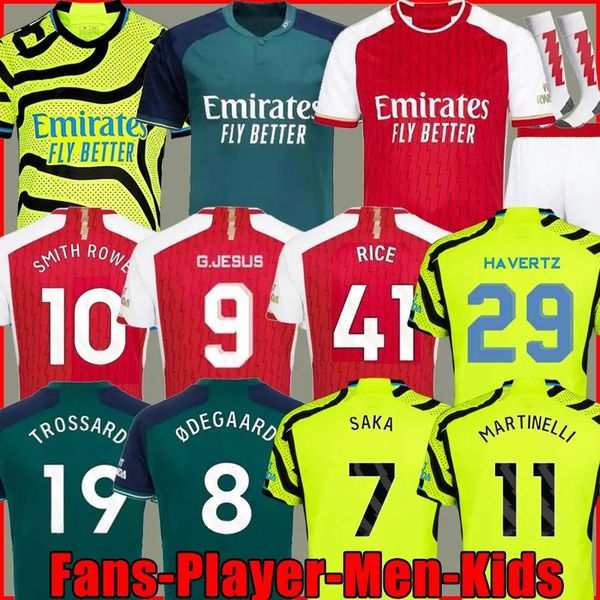 

s-4xl rice fans version soccer jerseys whiteout saliba gunners 23 24 martinelli g. jesus 2023 smith rowe jersey saka havertz football shirt, Black;yellow