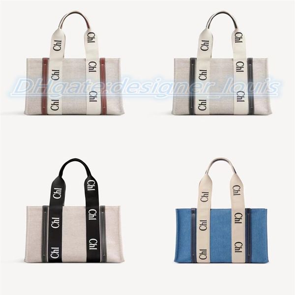 

7a quality designer tote woody beach bag women's men crossbody large nylon linen handbag luxury shopping bags fashion summer 256l