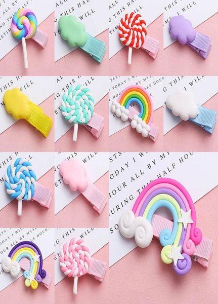 

rainbow clouds hairpins lollipop hairpin cute baby girls candy colors barrettes fashion kids boutique hair clip children headdress4125034, Golden;silver