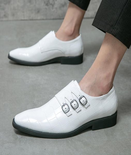 

fashionable men039s white pointed monk strap slip on oxford shoes moccasins wedding prom homecoming party footwear zapatos homb5575649, Black