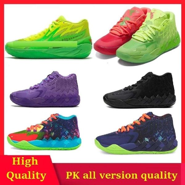

kids lamelo ball mb01 rick morty running shoes grade school basketball shoes for sale sport shoe trainner sneakers us4-us12, Black