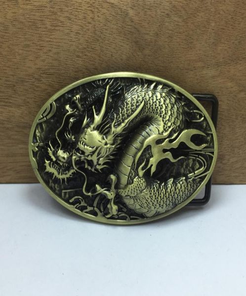 

bucklehome fashion dragon belt buckle with antique brass finish fp036951 suitable for 4cm wideth belt 3878799, Slivery;black