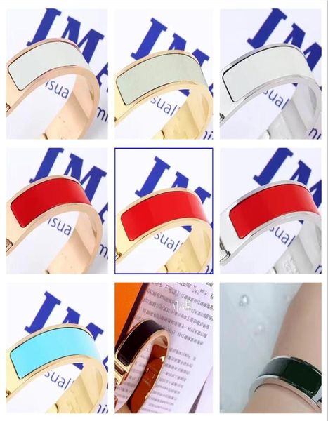 

2021enamel rainbow bracelets woman cuff fashion bracelet for man women jewelry jewelrys 24color optional2300814, Black