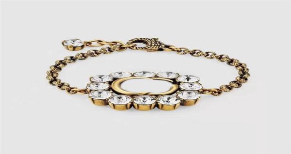 

diamond letter chain bracelet designer crystal bracelets girl rhinestone bracelet retro gold charm bracelets for ladies gift3627867, Golden;silver