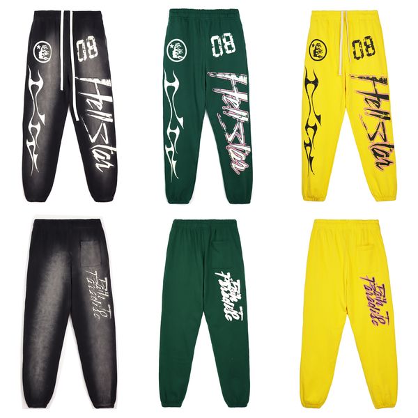

mens luxury designers pants hellstar pants men pants hellstar studios flare pants sweatpants men jogger fashion hip hop casual pants 01, Black