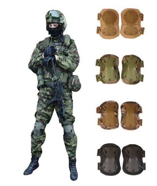 

military us army tactical paintball airsoft hunting protection war game knee and elbow protector knee pads elbow pads 4pcsset t8514423, Black;gray
