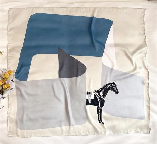 

scarves koi leaping retro twill silk 90 large square horse scarf women summer sunscreen shawl girlfriend gift1307g3373861, Blue;gray
