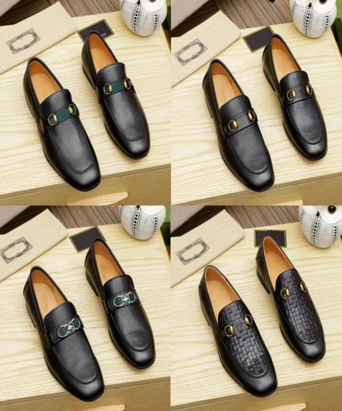 

rs shoes mens fashion loafers genuine leather men business office work formal dress shoes brand designer party wedding 6841872, Black