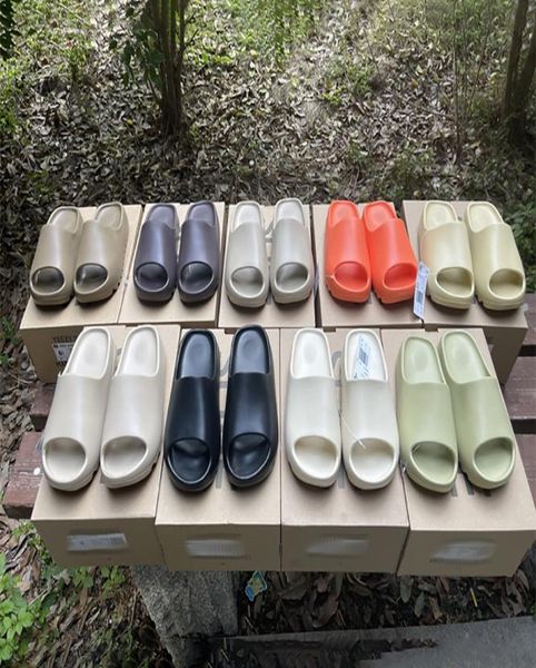 

slides slippers runner desert sand triple black bone white resin slide sandal men women outdoor slipper with box2296715