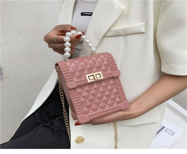 

small chain rhombus red fashion mobile 2021 pearl summer texture bag trendy square net female messenger new phone bvohr3514769