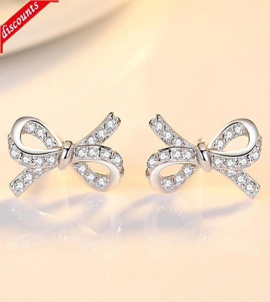 

diamond studded bowknot earrings korean version xiaoqingxinsen full diamond zircon sweet girl heart personalized ked33334938819, Golden;silver