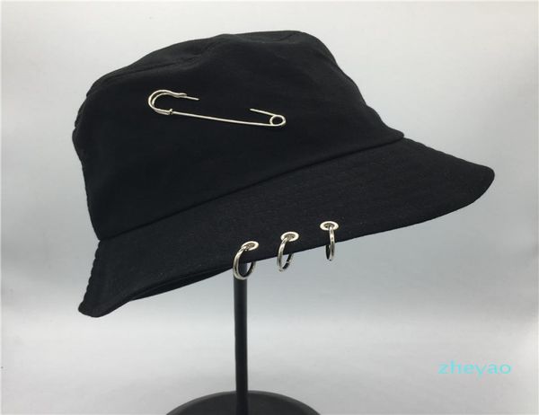 

selling 2018 bts fashion k pop iron ring bucket hats popular style cap 100 handmade rings outdoor caps2191891, Black;white