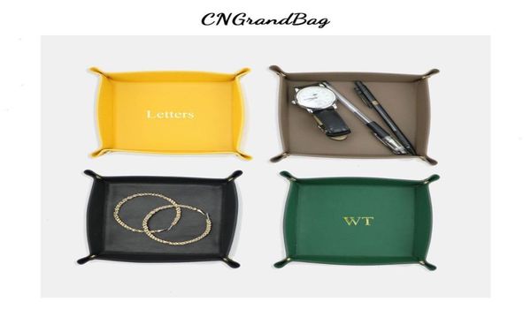 

customized saffiano leather tray organizer wallet deskfor jewelry display storage plates5195733, Red;black