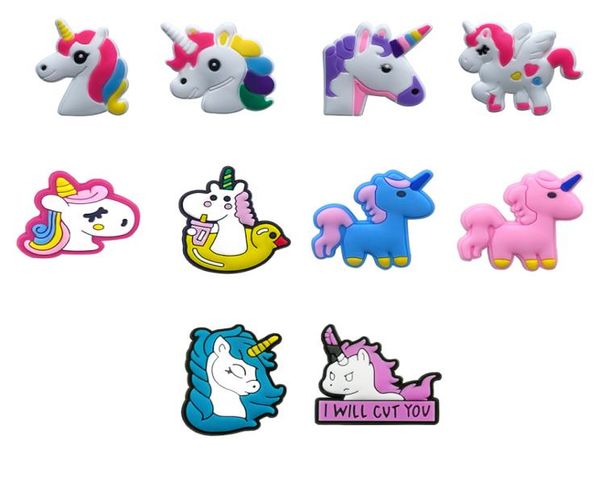 

wholesale unicornl soft pvc shoe charm accessories decoration buckcle for girl bracelet wristband party gift favors9358800, White;pink