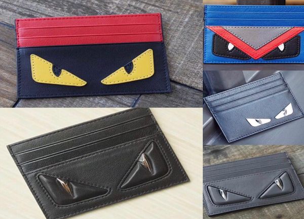 

monster cowhide leather card holder men and women multiple walle holder slim bank card box coin purse cartoon coin purse credit ca6576534, Brown;gray