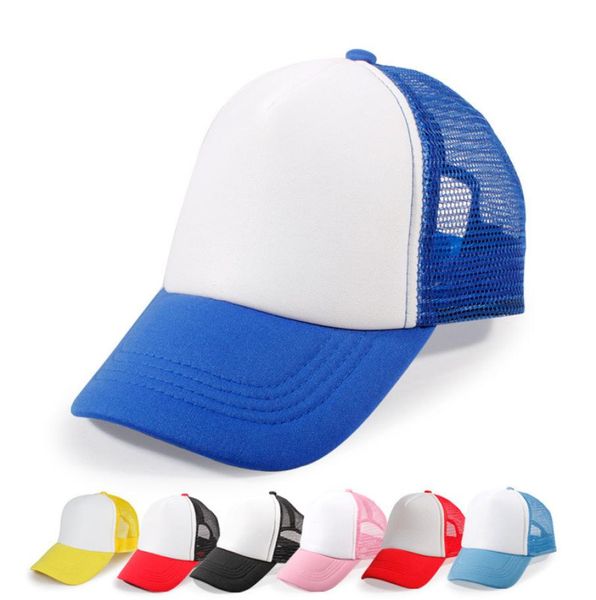 

plain children baseball caps custom logo kids blank trucker hats adjustable snapback cap strapback summer sun visor gift7212863, Blue;gray