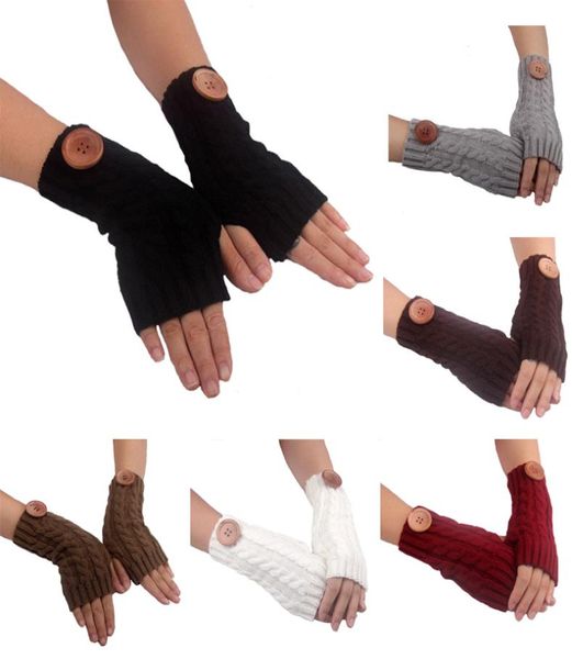 

winter multi color buttons knitting gloves fashion woman new fingerless gloves keep warm in stock3602611, Blue;gray